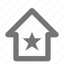 star, favorite, home, house, real estate, building, property 