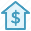dollar, home, house, money, online, sign, think 
