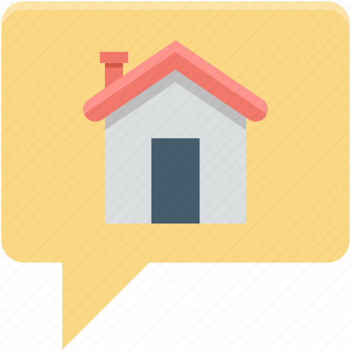 Chat bubble, chatting, deal, house sign, speech bubble icon - Download on Iconfinder