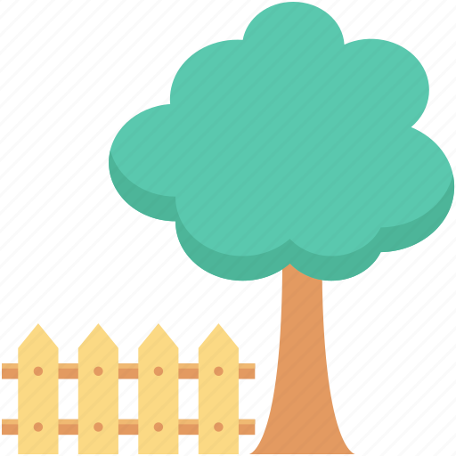 Fence, garden, lawn, park, tree, yard icon - Download on Iconfinder