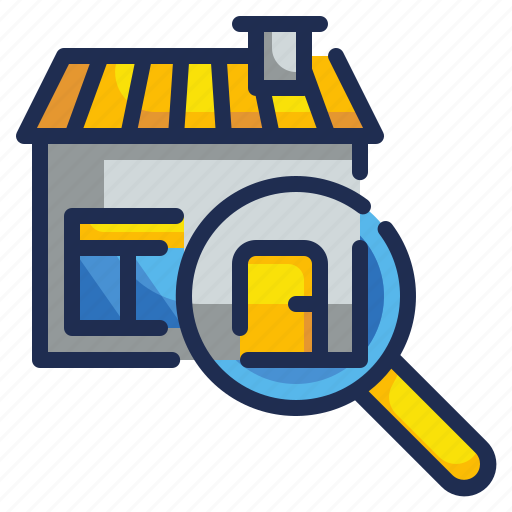 Buildings, estate, house, real, search icon - Download on Iconfinder