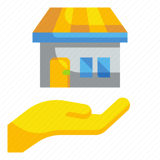 Building, estate, hand, house, real icon - Download on Iconfinder