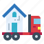 delivery, house, logistics, truck 