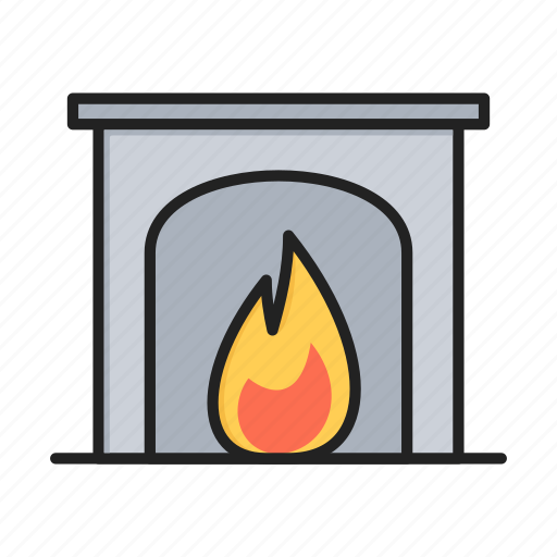 Fireplace, flame, furniture icon - Download on Iconfinder