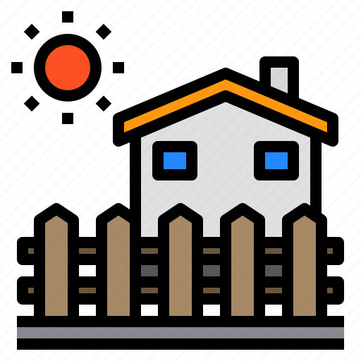 Fence, home, house, sun icon - Download on Iconfinder