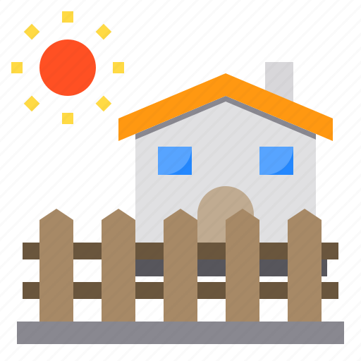 Fence, home, house, sun icon - Download on Iconfinder