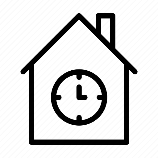 House, home, building, clock, time icon - Download on Iconfinder
