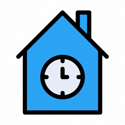House, home, building, clock, time icon - Download on Iconfinder