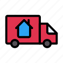 house, realestate, delivery, truck, ad