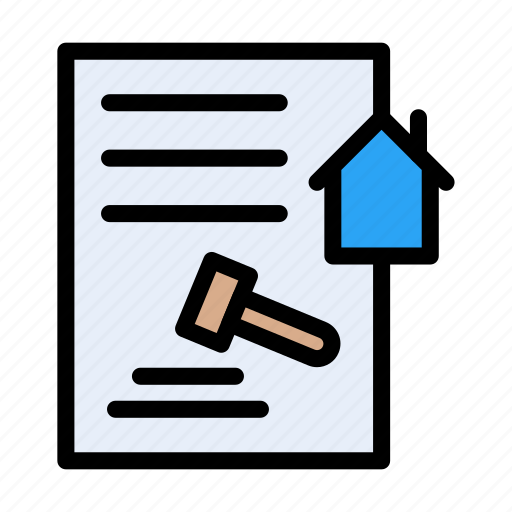 Realestate, auction, house, document, legal icon - Download on Iconfinder