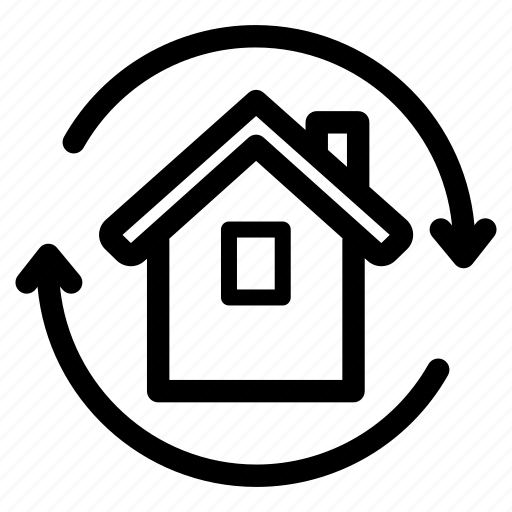 Property, renewal, repair, turning, house icon - Download on Iconfinder