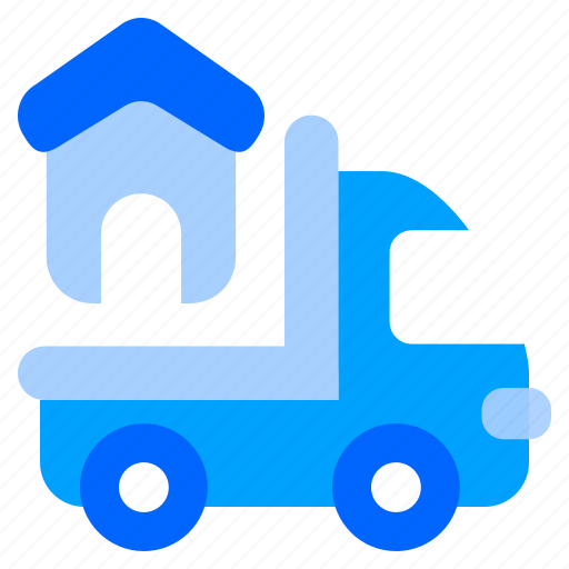 Moving, truck, house, home, real, estate icon - Download on Iconfinder