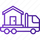 truck, house, home, moving, courier