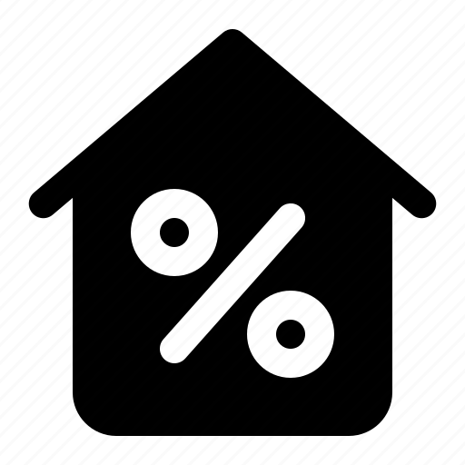 Percentage, discount, home, house, building, property icon - Download on Iconfinder