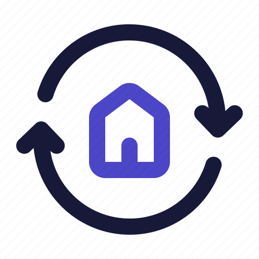 Home, exchange, swap, relocation, property, real, estate icon - Download on Iconfinder