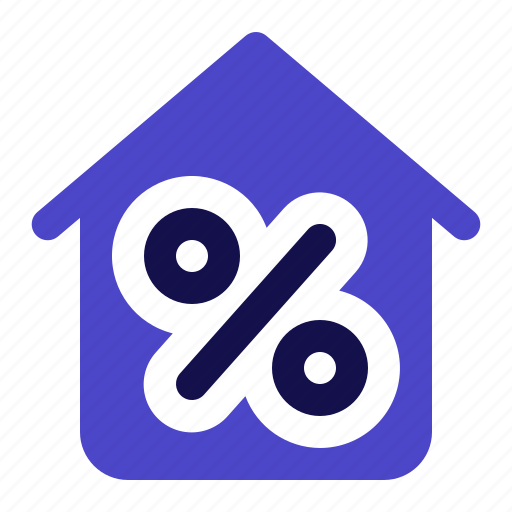 Percentage, discount, home, house, building, real estate icon - Download on Iconfinder