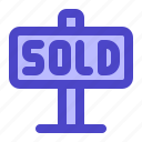 sold, real, estate, signaling, property, out of stock