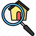 search, property, magnifier, real estate