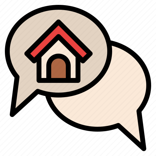 Contact, chat, bubble, house, property, real, estate icon - Download on Iconfinder