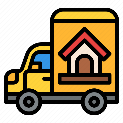 Moving, truck, house, property, real, estate icon - Download on Iconfinder