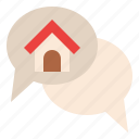 contact, chat, bubble, house, property, real, estate