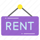 rent, insignia, hanging, tag, label, hanger, billboard
