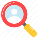 user, search, find, magnifier, profile, loupe, person