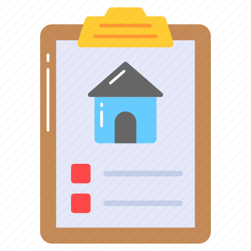 House, home, document, estate, clipboard, page, property icon - Download on Iconfinder