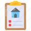 house, home, document, estate, clipboard, page, property 