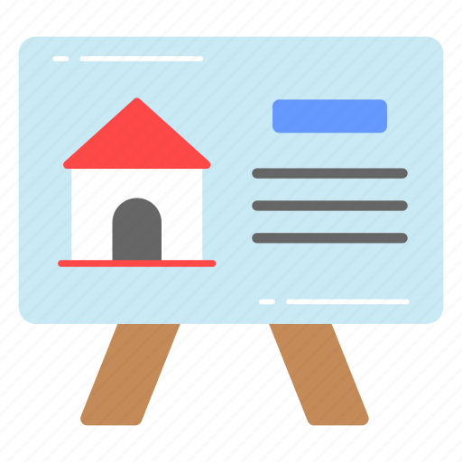 Home, house, mortgage, presentation, building, property, whiteboard icon - Download on Iconfinder