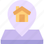 pin, location, house, home, map 