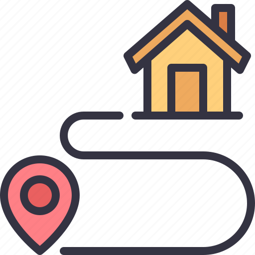 Pin, direction, location, house, home icon - Download on Iconfinder