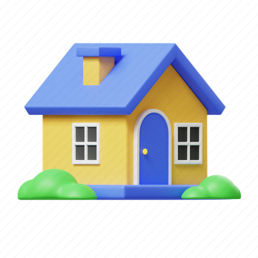 House, property, real estate, home, residential, building, yellow 3D illustration - Download on Iconfinder