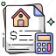 property calculation, estate calculation, arithmetic, accounting, home calculation 