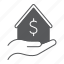 mortgage, real, estate, home, hand, hold, house, dollar 