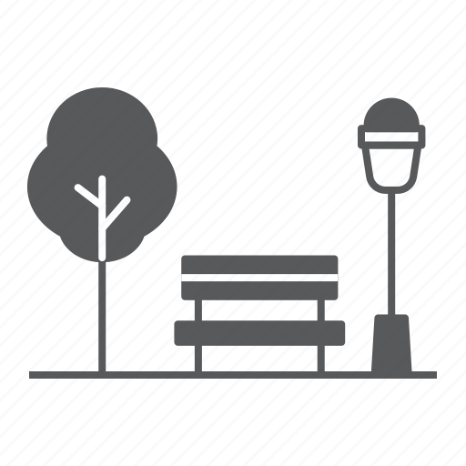 Park, nature, street, public, bench, lamp, tree icon - Download on Iconfinder