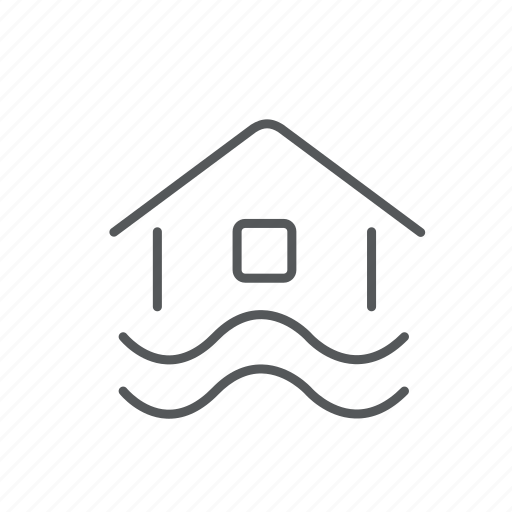Building, house, houseboat, realty, water, flood icon - Download on Iconfinder