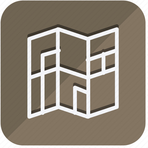 Construction, estate, property, real, folded map, location, map icon - Download on Iconfinder