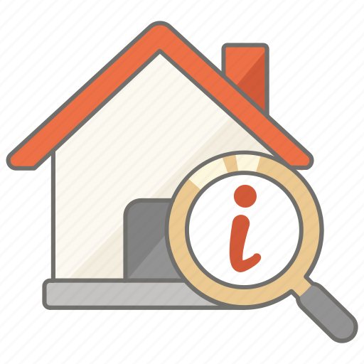 House, info, information, property, real, real estate, search icon - Download on Iconfinder