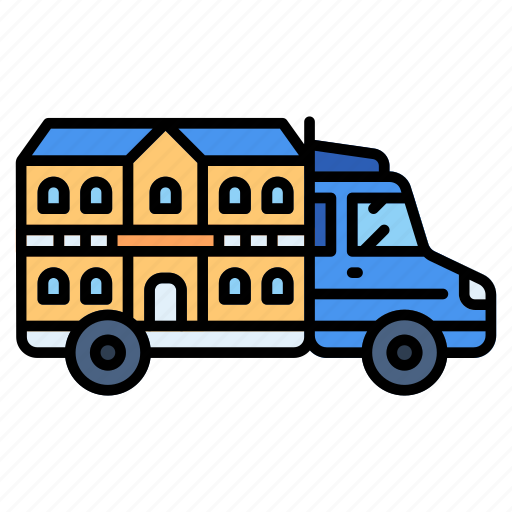 Moving, house, truck, vehicle, transportation, apartment, property icon - Download on Iconfinder