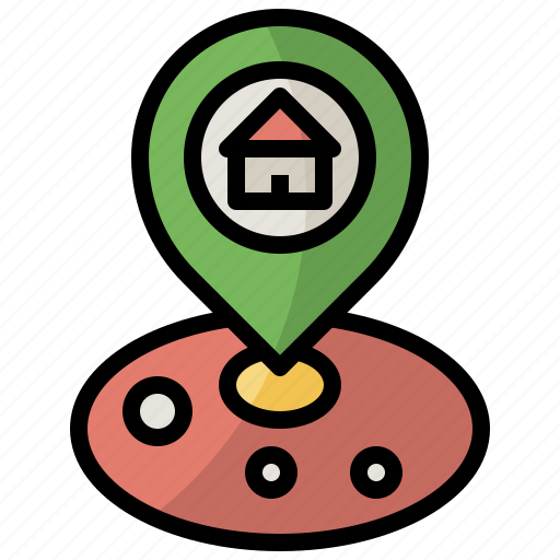 Estate, house, map, pin, placeholder, pointer, real icon - Download on Iconfinder
