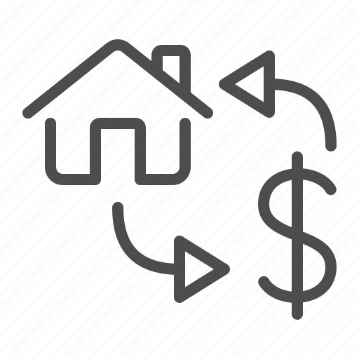 Real estate, house, price, dollar, transaction, flipping icon - Download on Iconfinder