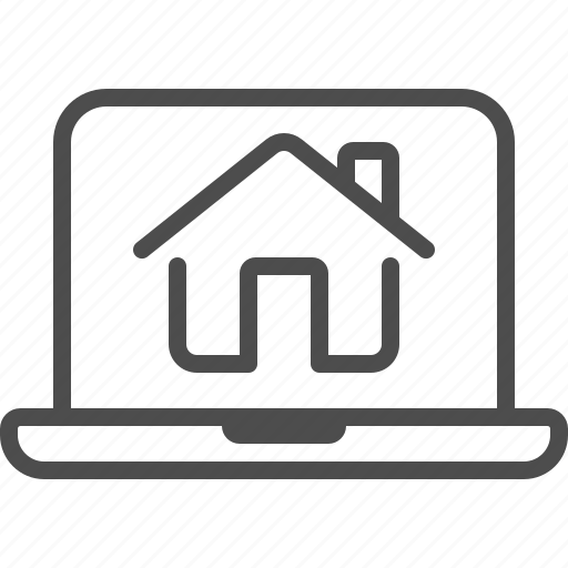 Real estate, house, home, laptop, online, smart home icon - Download on Iconfinder