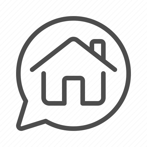 Chat, talking, chat bubble, real estate, house, home icon - Download on Iconfinder