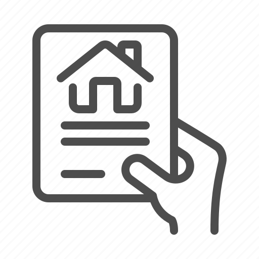 Lease, mortgage, contract, house, hand, document icon - Download on Iconfinder