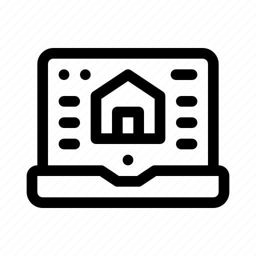 Laptop, house, real, estate, property, website icon - Download on Iconfinder
