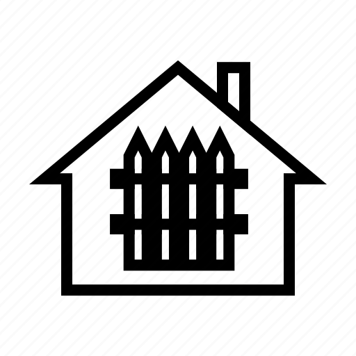 Estate, fence, home, real, security icon - Download on Iconfinder