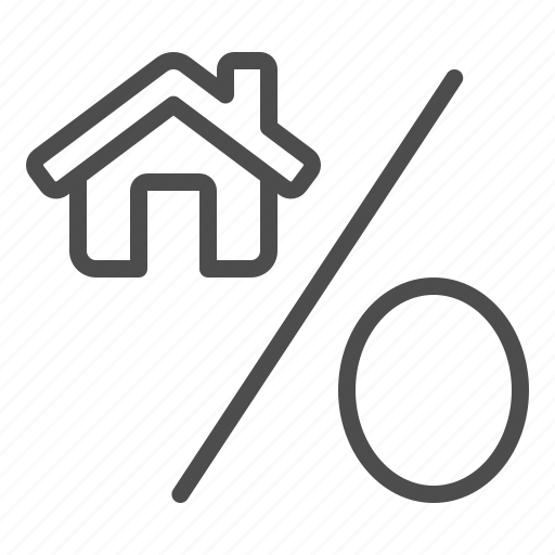 Mortgage, interest rate, house, home, percent, real estate icon - Download on Iconfinder