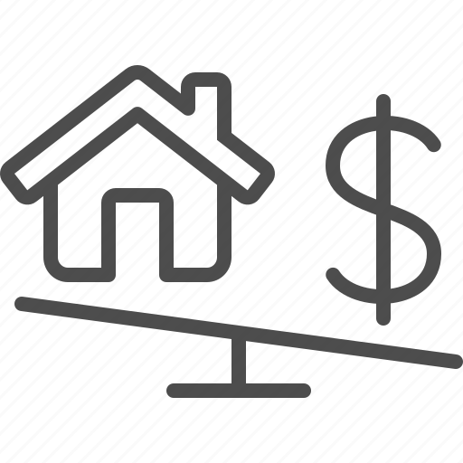 Real estate, house, dollar, price, housing market, property value, home icon - Download on Iconfinder