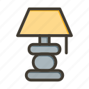 table lamp, light, table, interior, home